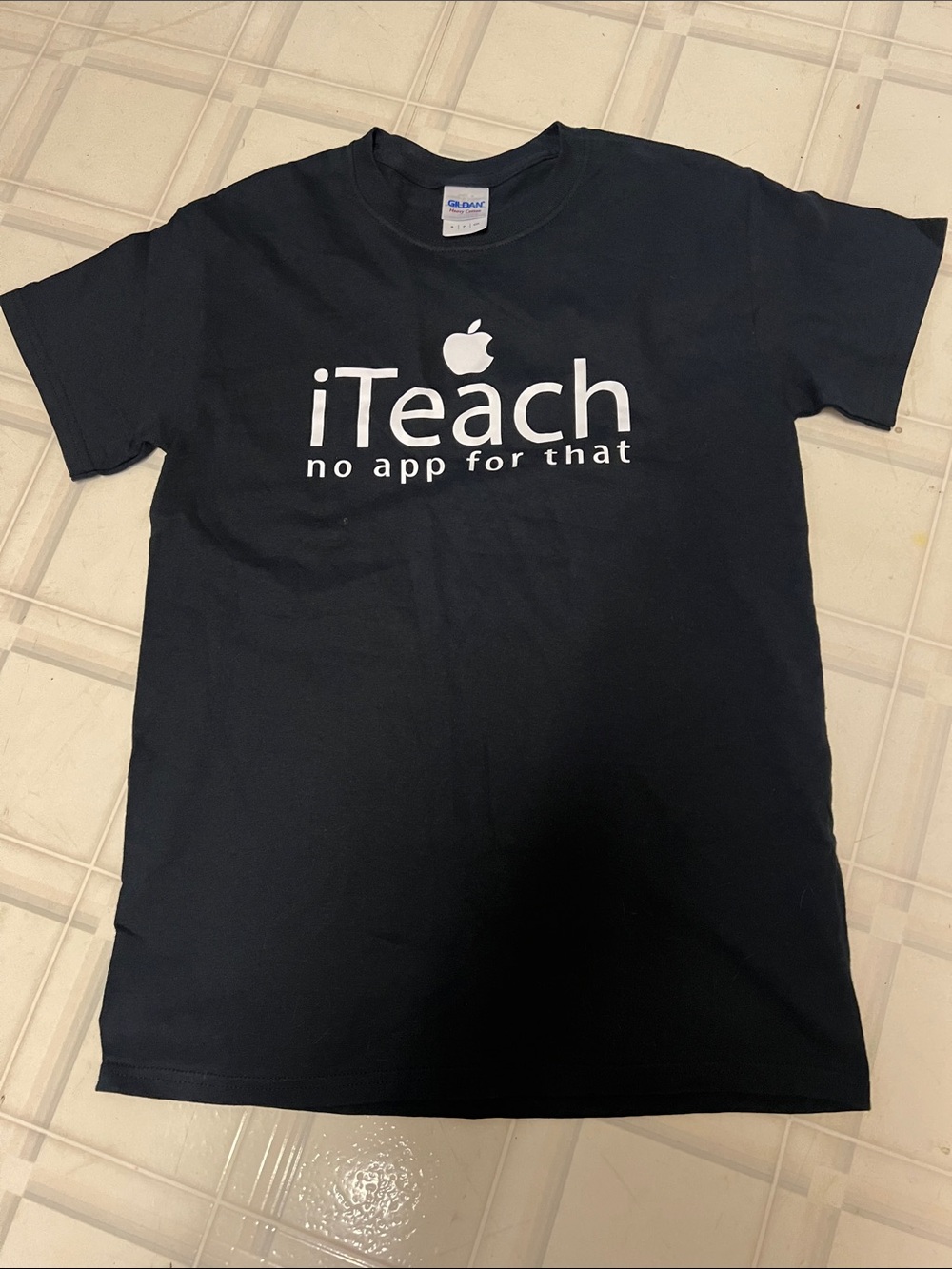 Gildan Black Kids iTeach Graphic Tee with White Print